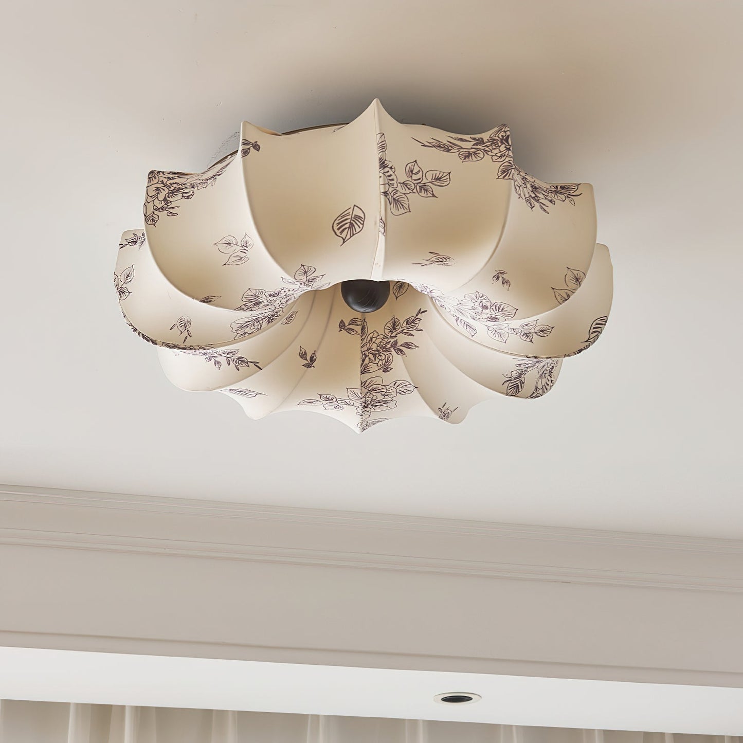 Stoffen Plafondlamp met Bloemenpatroon Natuurlijke Sfeerverlichting Scandinavisch Design Woon- en Slaapkamer Verlichting