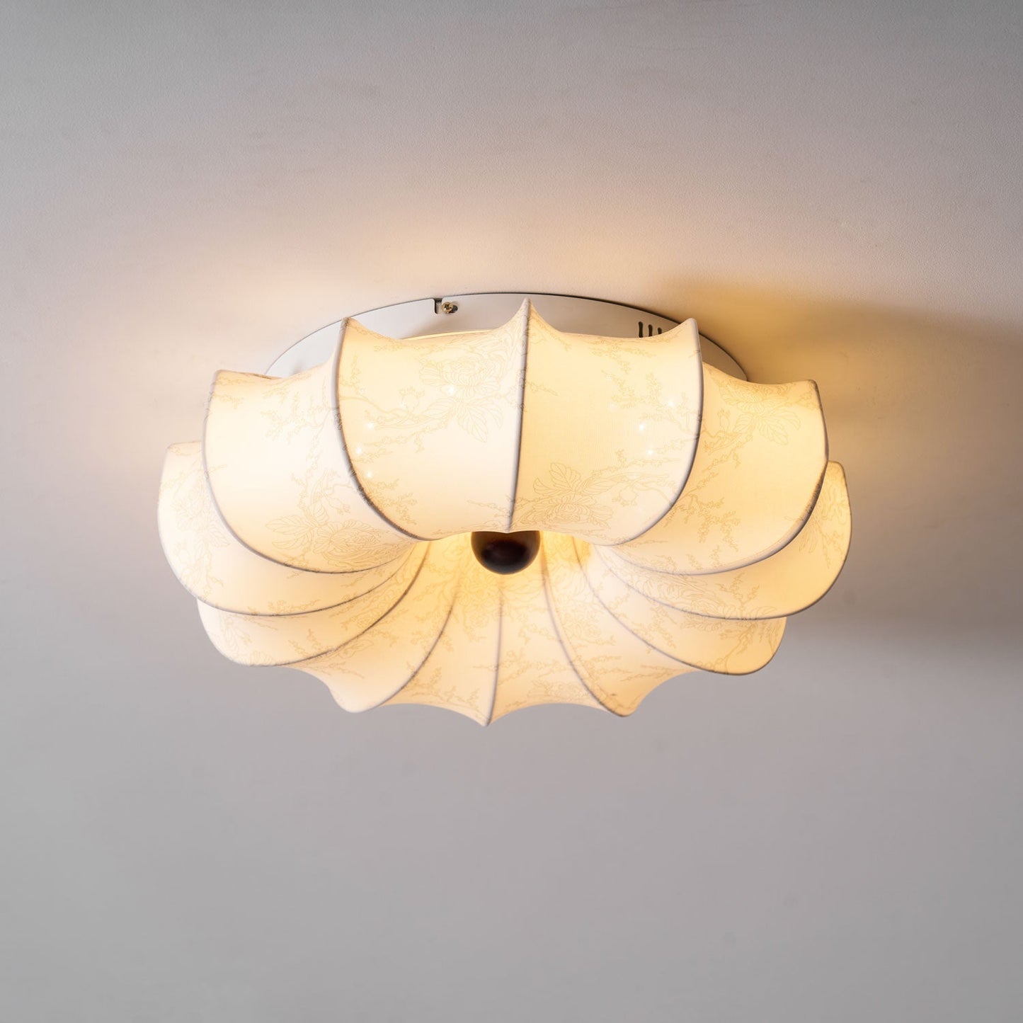 Stoffen Plafondlamp met Bloemenpatroon Natuurlijke Sfeerverlichting Scandinavisch Design Woon- en Slaapkamer Verlichting