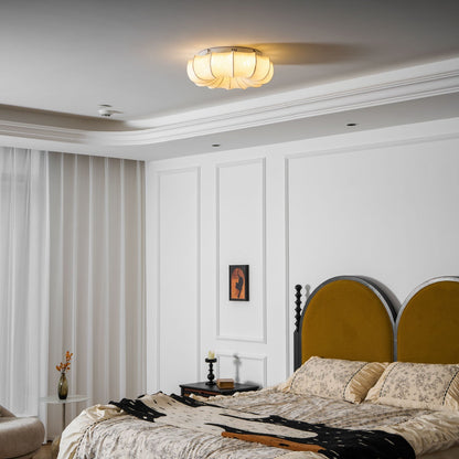 Stoffen Plafondlamp met Bloemenpatroon Natuurlijke Sfeerverlichting Scandinavisch Design Woon- en Slaapkamer Verlichting