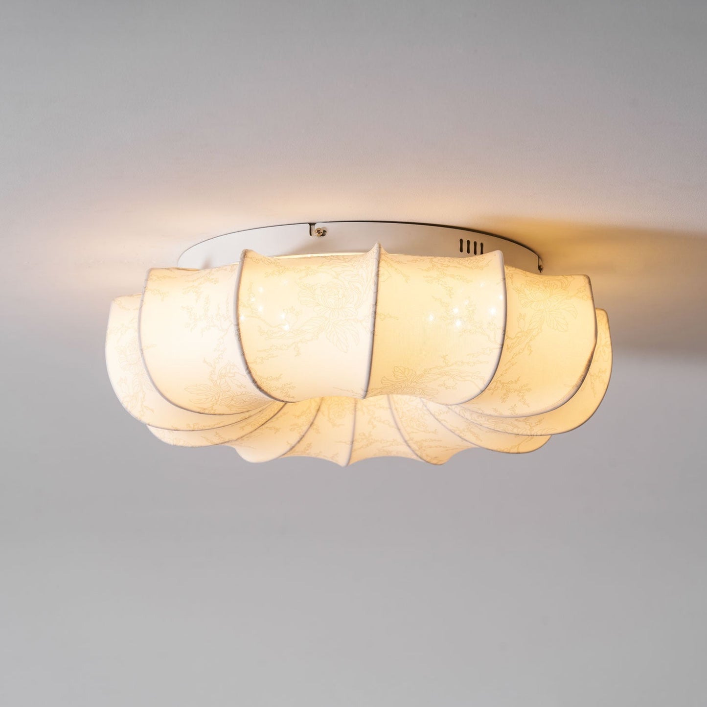 Stoffen Plafondlamp met Bloemenpatroon Natuurlijke Sfeerverlichting Scandinavisch Design Woon- en Slaapkamer Verlichting