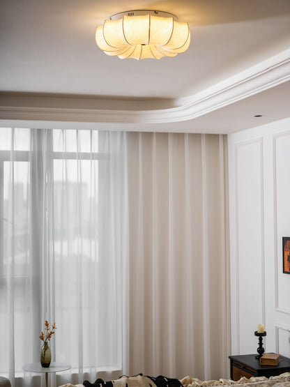 Stoffen Plafondlamp met Bloemenpatroon Natuurlijke Sfeerverlichting Scandinavisch Design Woon- en Slaapkamer Verlichting
