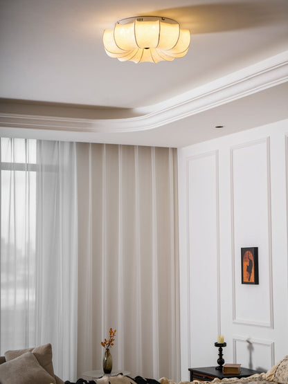 Stoffen Plafondlamp met Bloemenpatroon Natuurlijke Sfeerverlichting Scandinavisch Design Woon- en Slaapkamer Verlichting