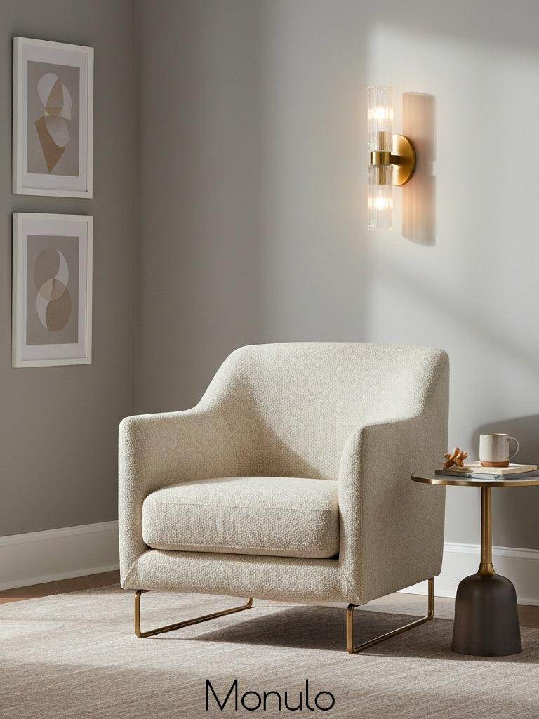 Wandlamp met dubbele geribbelde glazen buizen – hedendaagse wandverlichting voor hal en entree