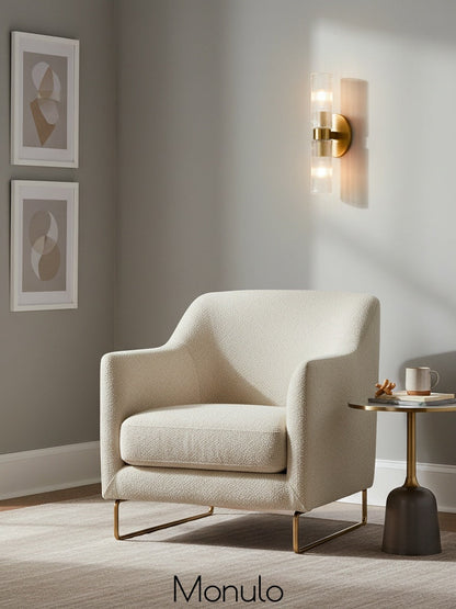 Wandlamp met dubbele geribbelde glazen buizen – hedendaagse wandverlichting voor hal en entree