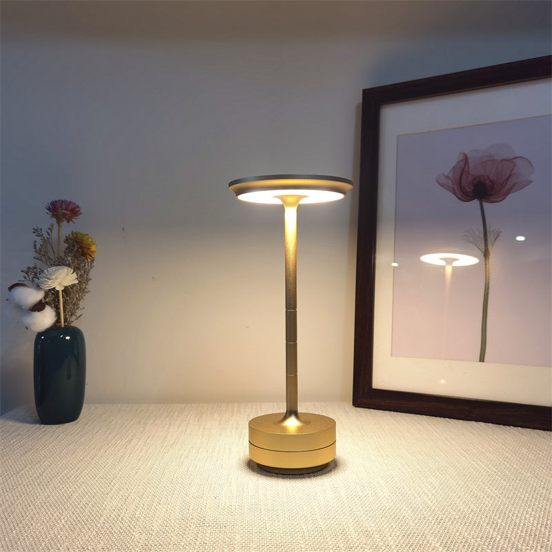 Draagbare Tafellamp Oplaadbaar met Touch Bediening en Drie Lichtstanden Metaal