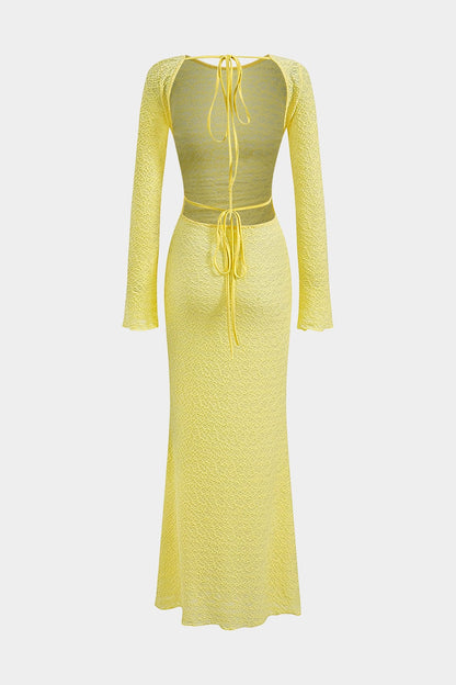 Maxikleed Jurk voor Vrouw Lange Glamour Kleed met Ruglacing