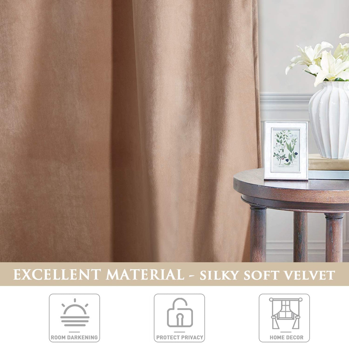 Luxe Fluwelen Verduisteringsgordijnen met Tunnel en Lussen - Set van 2 Panelen - Premium Velours Raamdecoratie voor Woonkamer en Slaapkamer