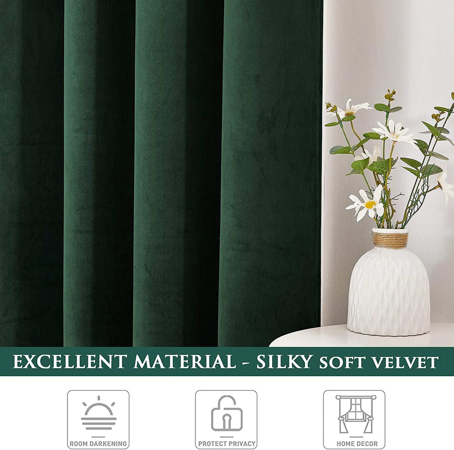 Luxe Fluwelen Verduisteringsgordijnen met Tunnel en Lussen - Set van 2 Panelen - Premium Velours Raamdecoratie voor Woonkamer en Slaapkamer