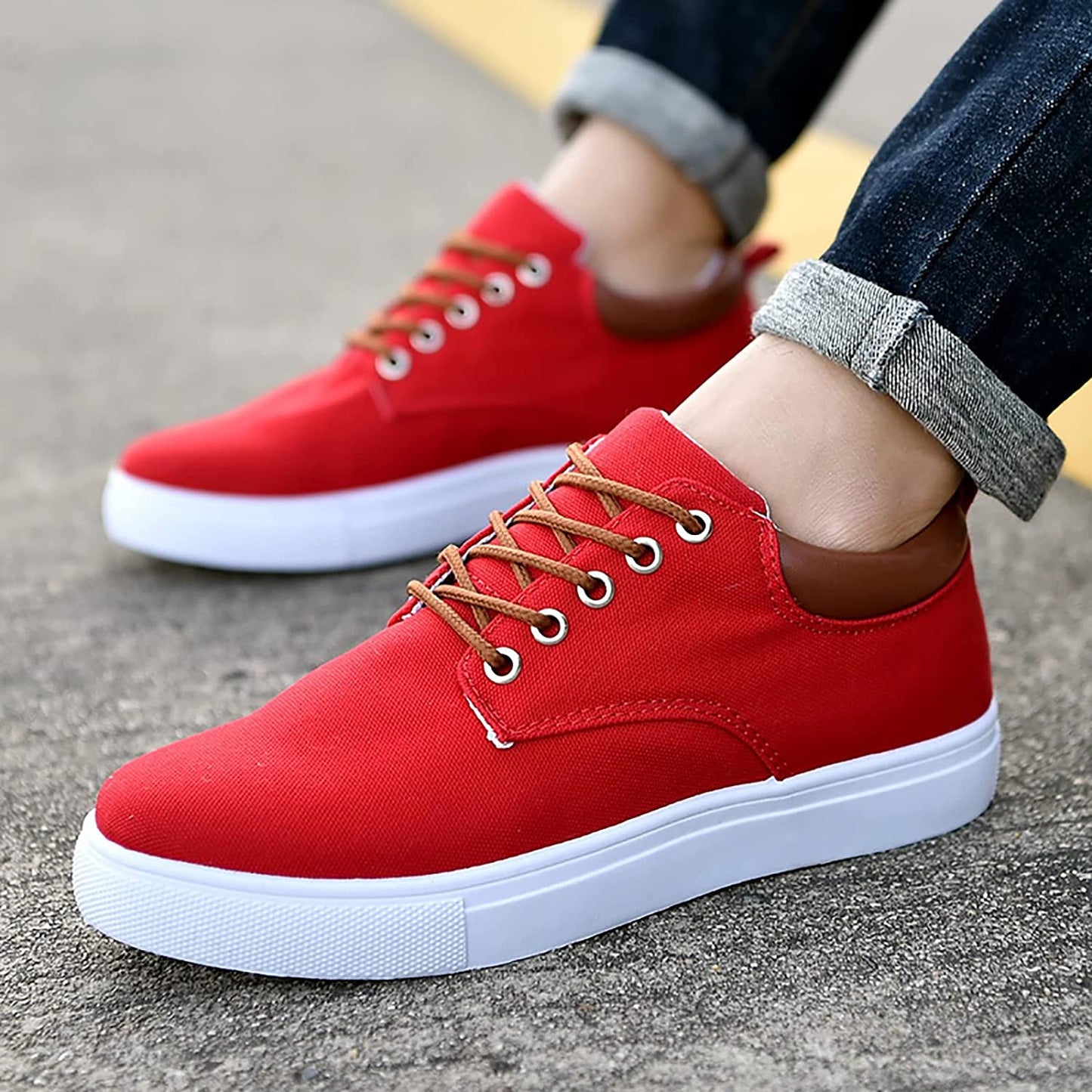 Heren Sneakers Leren Casual Schoenen Zwart Stijlvol