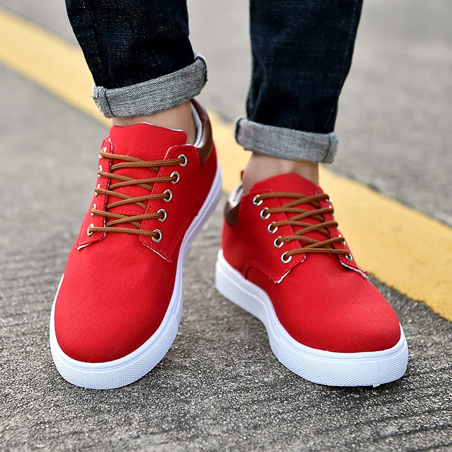 Heren Sneakers Leren Casual Schoenen Zwart Stijlvol