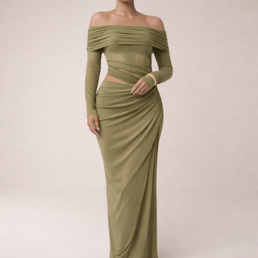 Rosa Maxi Jurk van Luxe Stof Elegante en Comfortabele Pasvorm - StudioMarella