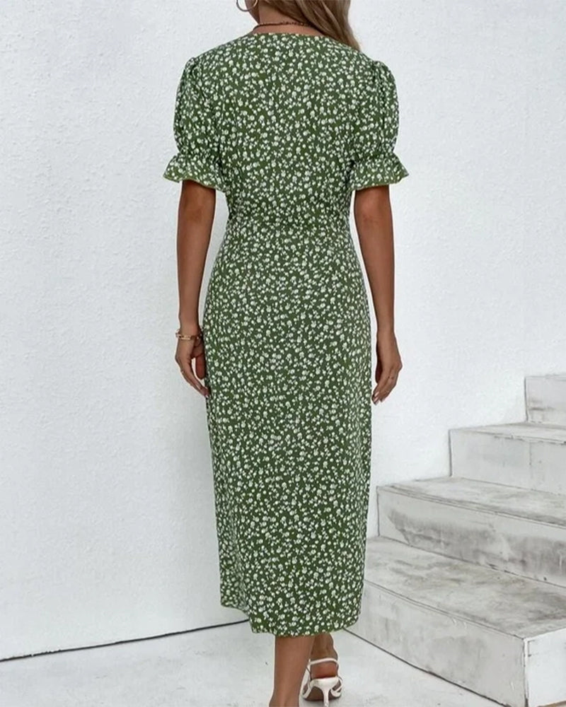 Rosa Wikkeljurk | Elegante Damesjurk met Bloemenprint 2