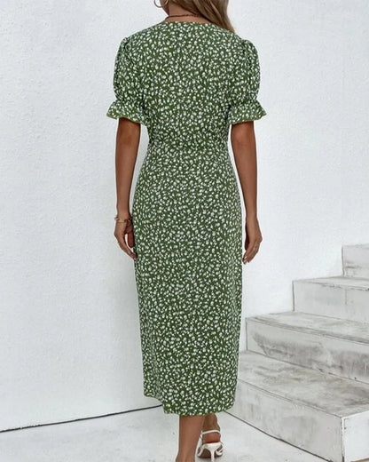 Rosa Wikkeljurk | Elegante Damesjurk met Bloemenprint 2