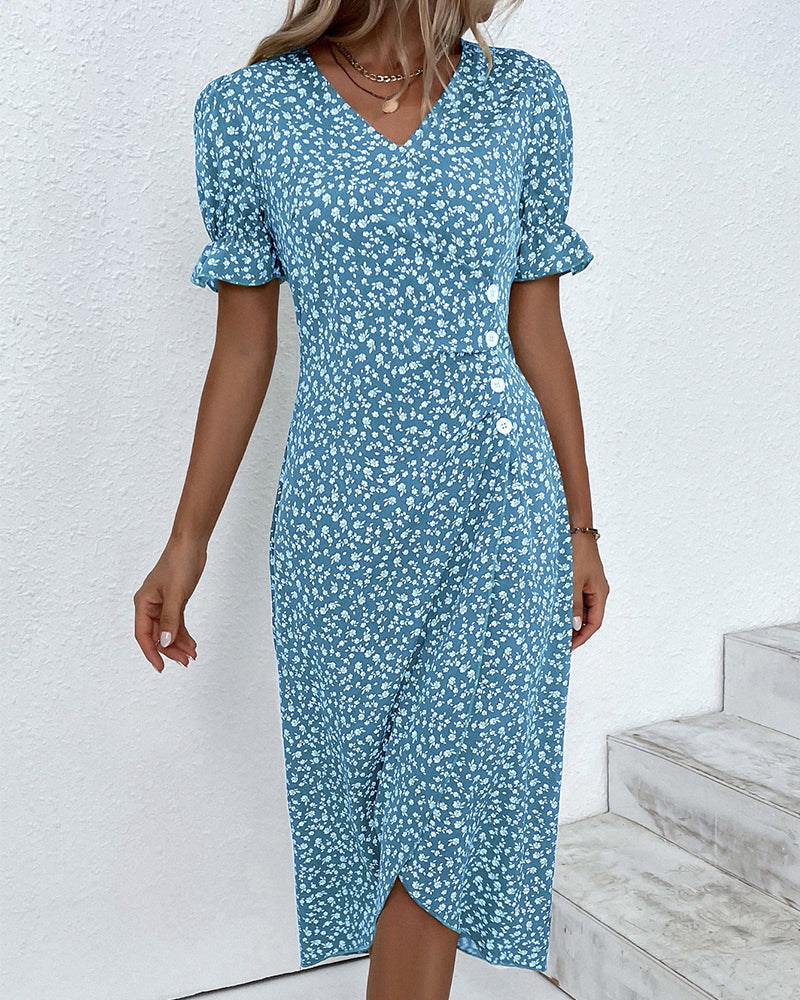 Rosa Wikkeljurk | Elegante Damesjurk met Bloemenprint 4