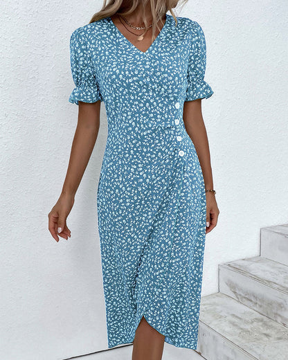 Rosa Wikkeljurk | Elegante Damesjurk met Bloemenprint 4