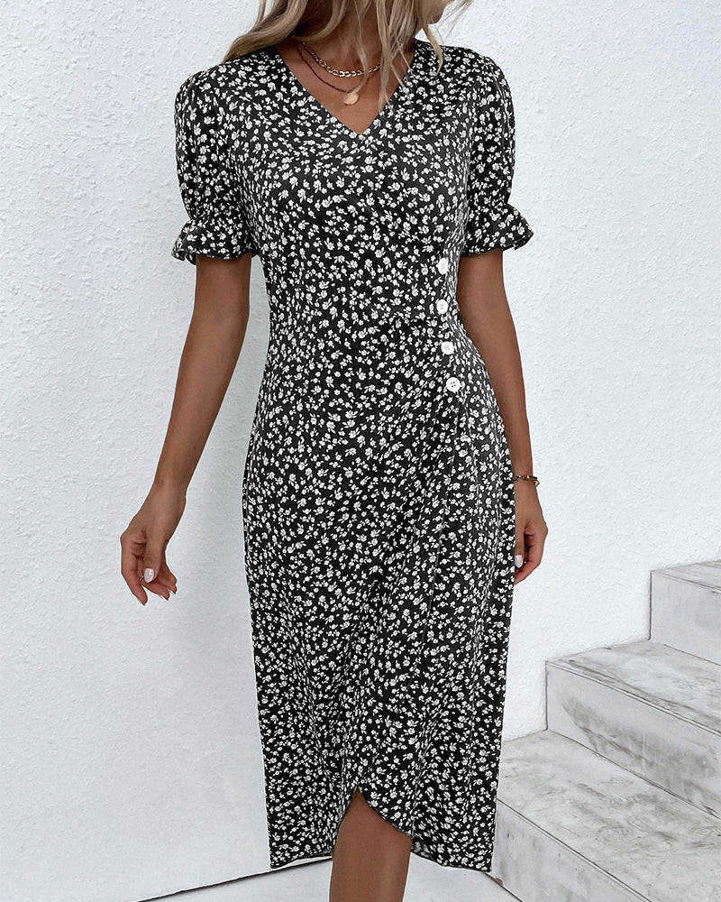 Rosa Wikkeljurk | Elegante Damesjurk met Bloemenprint 6