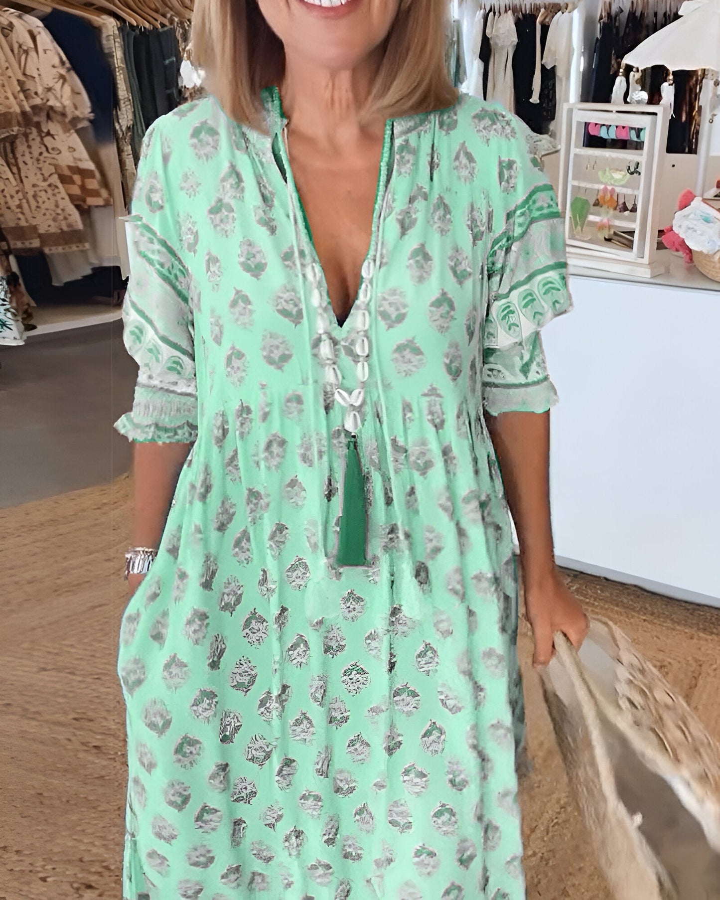 Maxi Jurk Bloemenprint Boho Stijl
