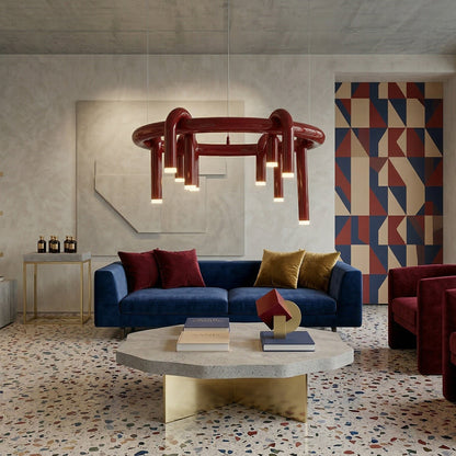 Rosso U-vormige Kroonluchter — Moderne Metalen Hanglamp met LED-Verlichting