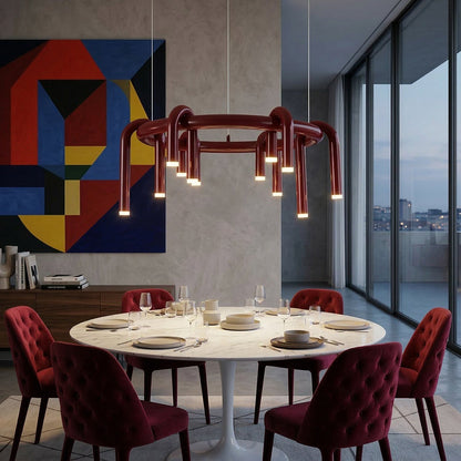 Rosso U-vormige Kroonluchter — Moderne Metalen Hanglamp met LED-Verlichting