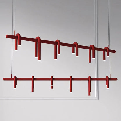 Rosso U-vormige Kroonluchter — Moderne Metalen Hanglamp met LED-Verlichting