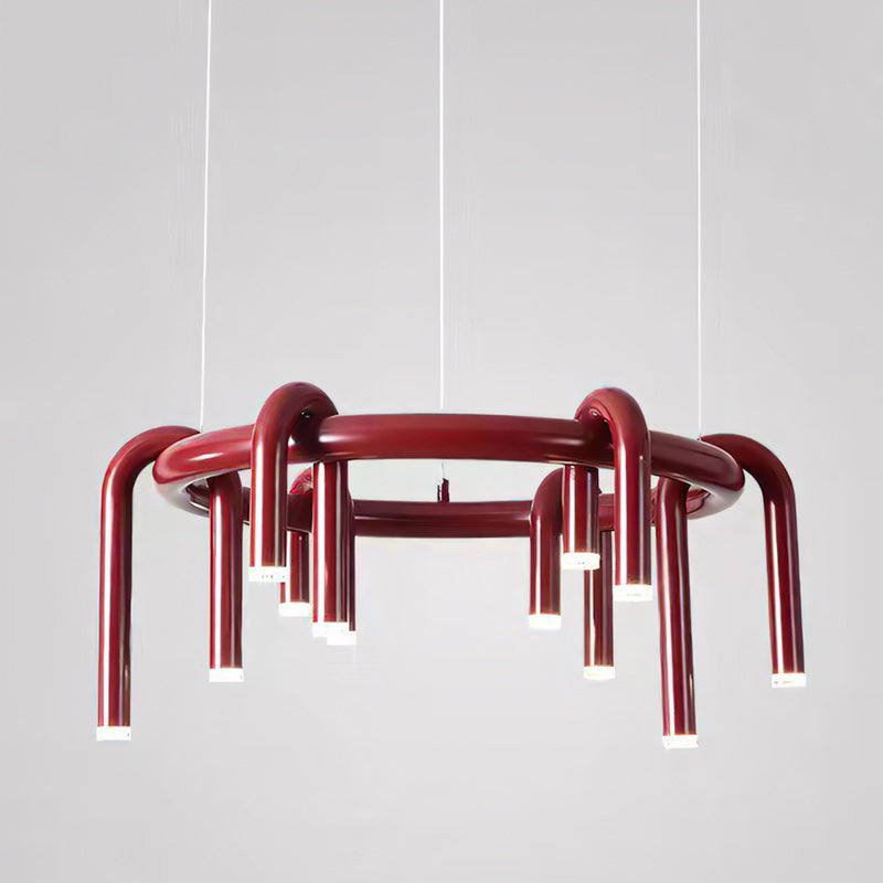 Rosso U-vormige Kroonluchter — Moderne Metalen Hanglamp met LED-Verlichting