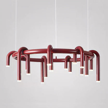 Rosso U-vormige Kroonluchter — Moderne Metalen Hanglamp met LED-Verlichting