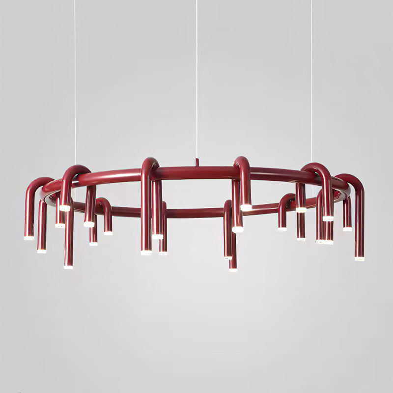 Rosso U-vormige Kroonluchter — Moderne Metalen Hanglamp met LED-Verlichting