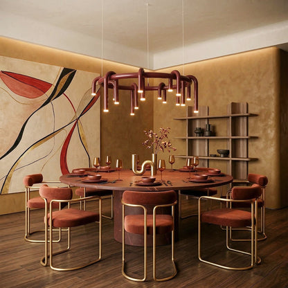 Rosso U-vormige Kroonluchter — Moderne Metalen Hanglamp met LED-Verlichting