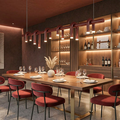 Rosso U-vormige Kroonluchter — Moderne Metalen Hanglamp met LED-Verlichting