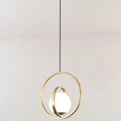 Draaibare Gouden Hanglamp met Verstelbare Ringen – Moderne Verlichting voor Woonkamer