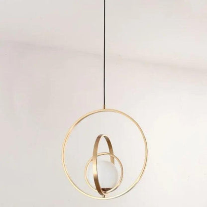 Draaibare Gouden Hanglamp met Verstelbare Ringen – Moderne Verlichting voor Woonkamer