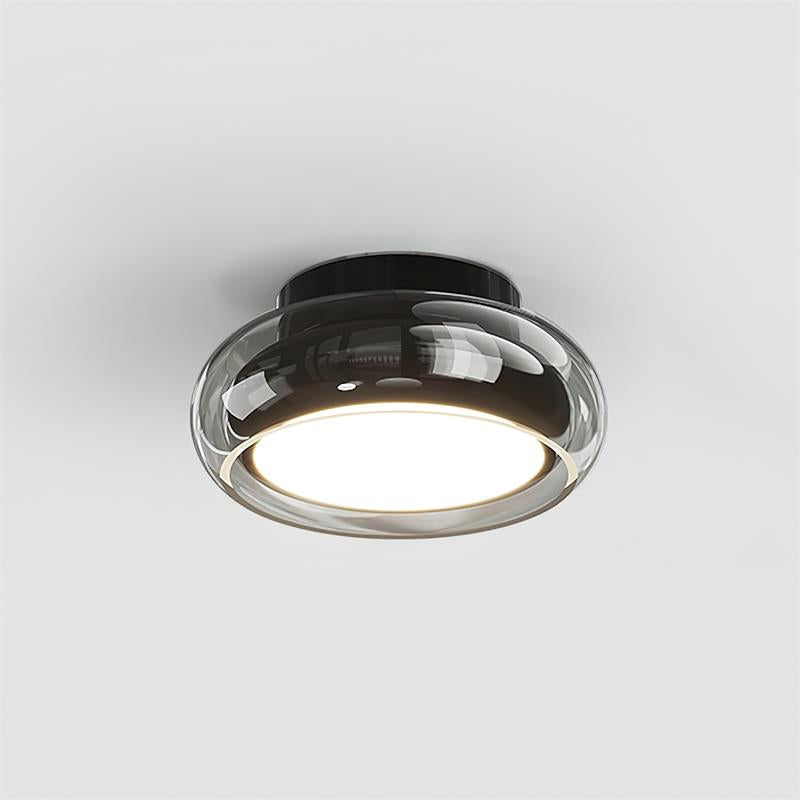 Plafondlamp Cognac Glas Metaal Rood Accent 3 Lichtkleuren LED Woonkamer Slaapkamer Luxe