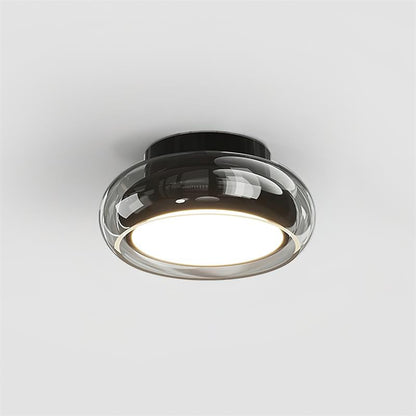 Plafondlamp Cognac Glas Metaal Rood Accent 3 Lichtkleuren LED Woonkamer Slaapkamer Luxe