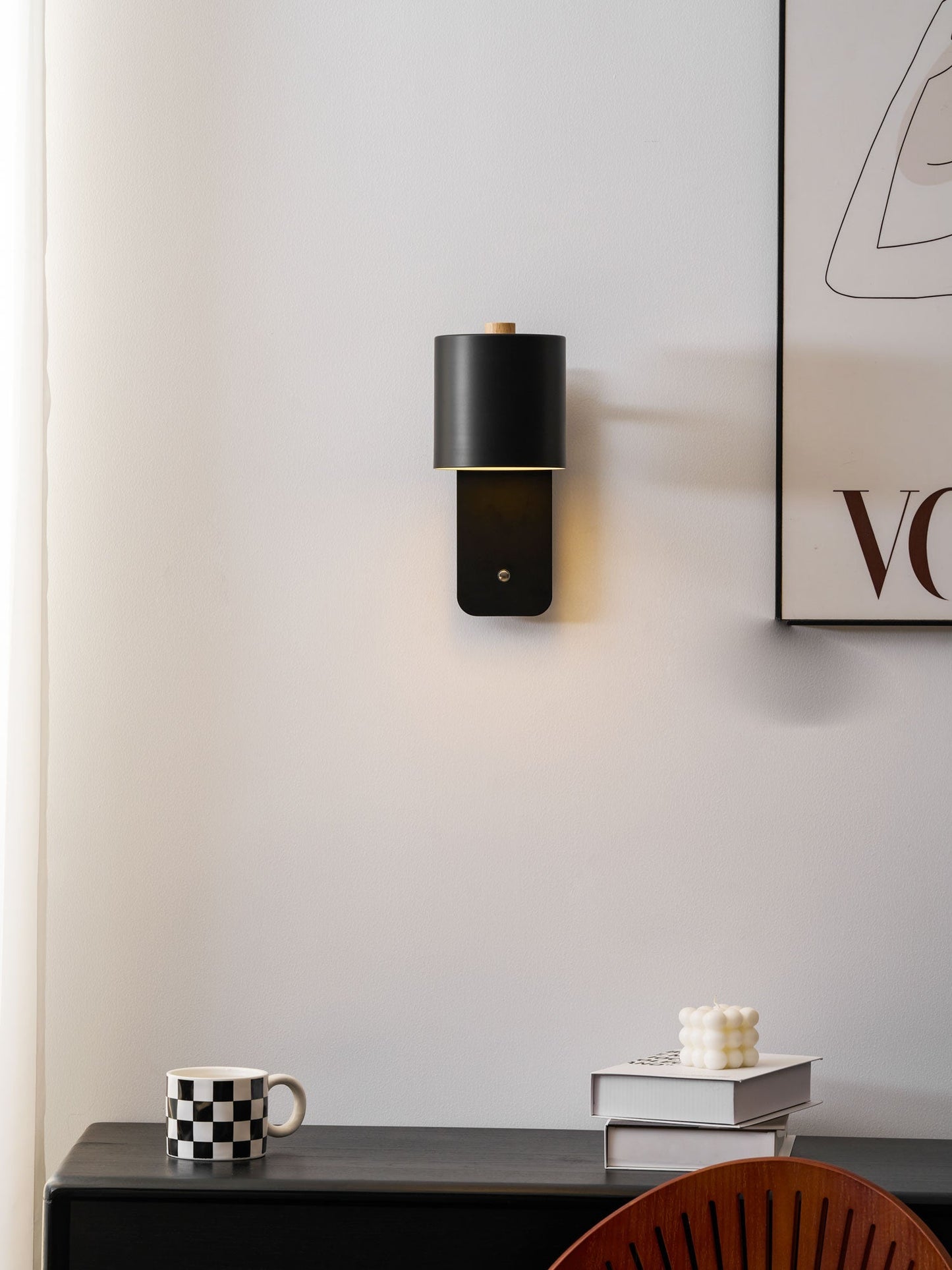 Draaibare Wandlamp Oplaadbaar USB-C 350° Rotatie Dimbaar Touch 4 Kleuren