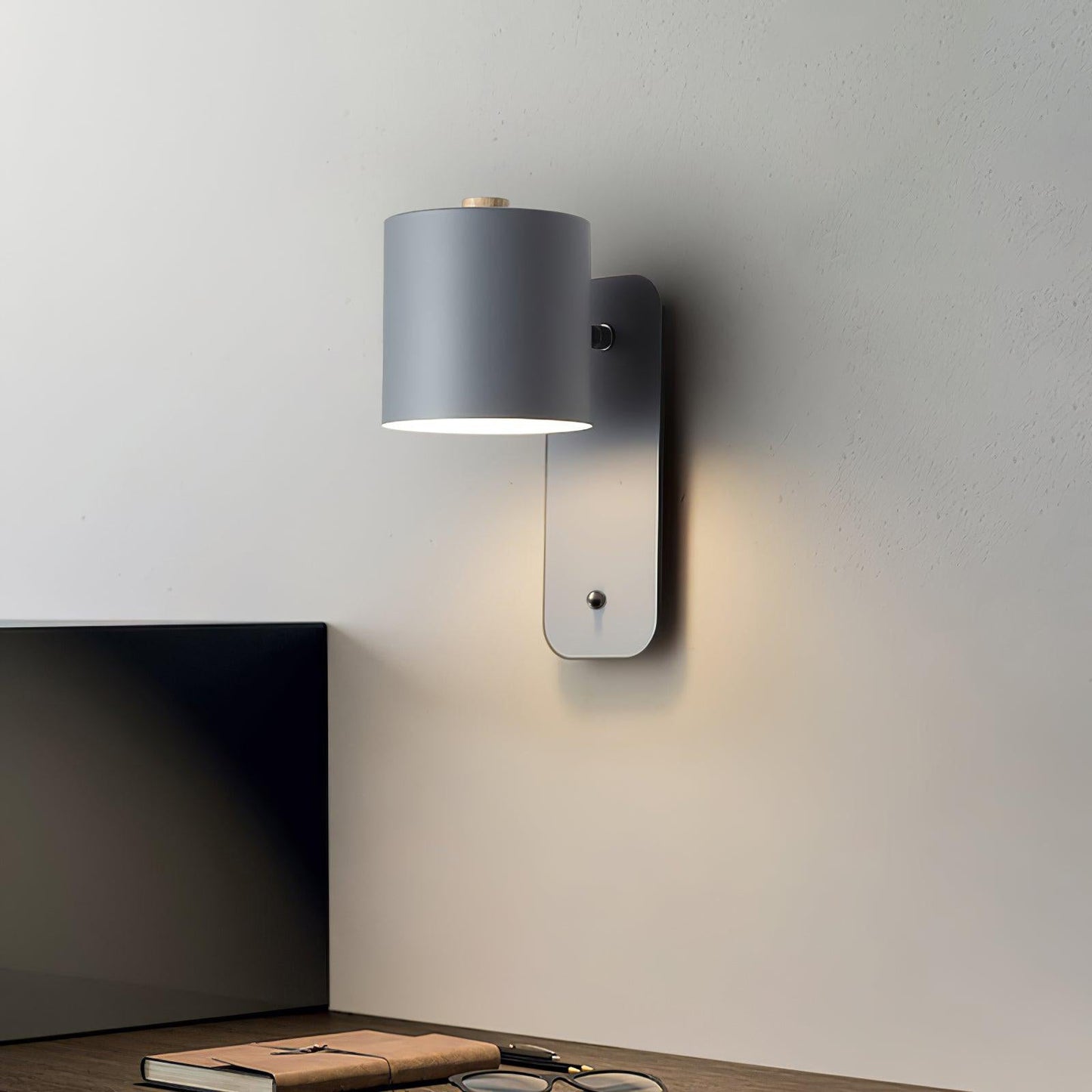 Draaibare Wandlamp Oplaadbaar USB-C 350° Rotatie Dimbaar Touch 4 Kleuren