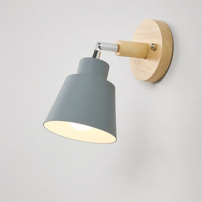 Wandlamp Metaal Hout Trekschakelaar 180° Draaibaar E27 Leeslamp Slaapkamer