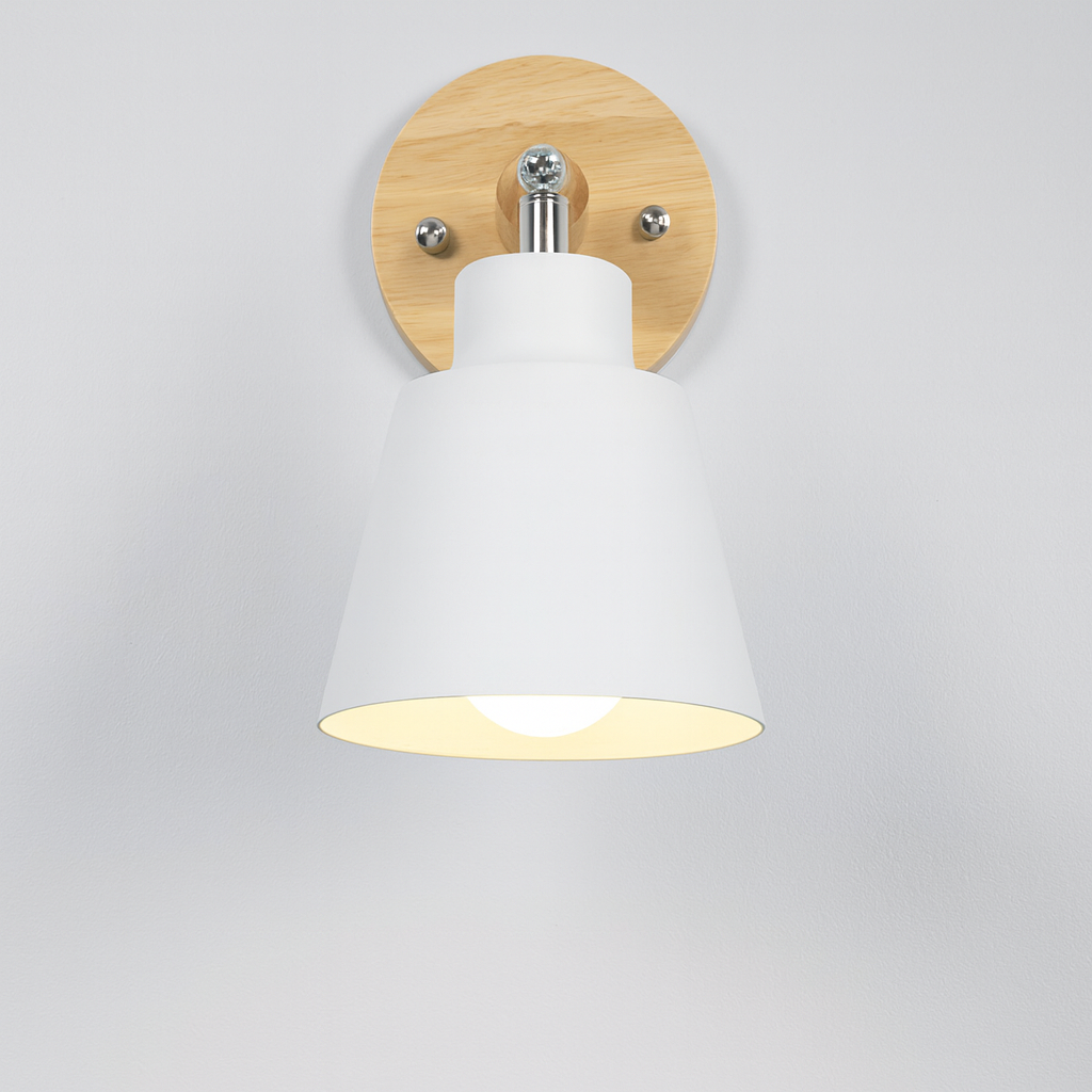 Wandlamp Metaal Hout Trekschakelaar 180° Draaibaar E27 Leeslamp Slaapkamer