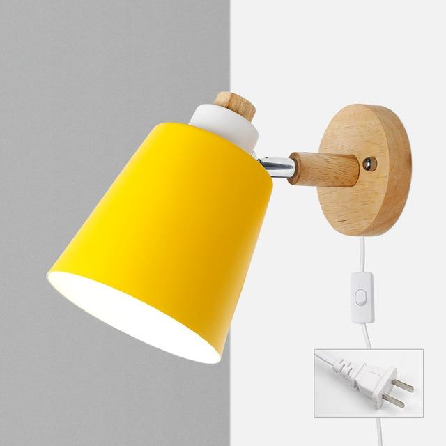 Wandlamp Hout Metaal Draaibaar E27 Leeslamp Slaapkamer Woonkamer Scandinavisch