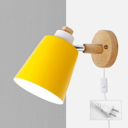 Wandlamp Hout Metaal Draaibaar E27 Leeslamp Slaapkamer Woonkamer Scandinavisch