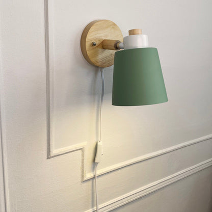 Wandlamp Hout Metaal Draaibaar E27 Leeslamp Slaapkamer Woonkamer Scandinavisch