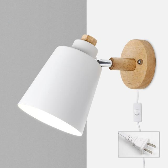 Wandlamp Hout Metaal Draaibaar E27 Leeslamp Slaapkamer Woonkamer Scandinavisch