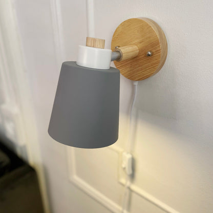 Wandlamp Hout Metaal Draaibaar E27 Leeslamp Slaapkamer Woonkamer Scandinavisch