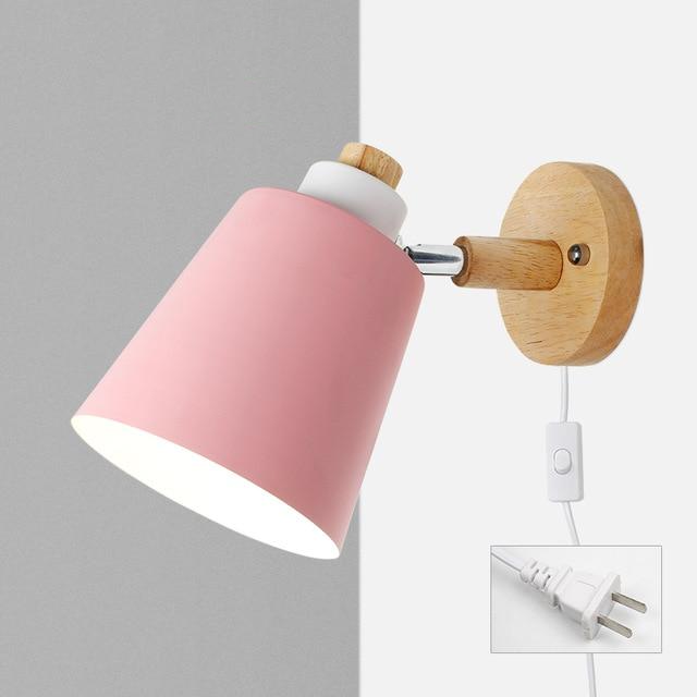 Wandlamp Hout Metaal Draaibaar E27 Leeslamp Slaapkamer Woonkamer Scandinavisch