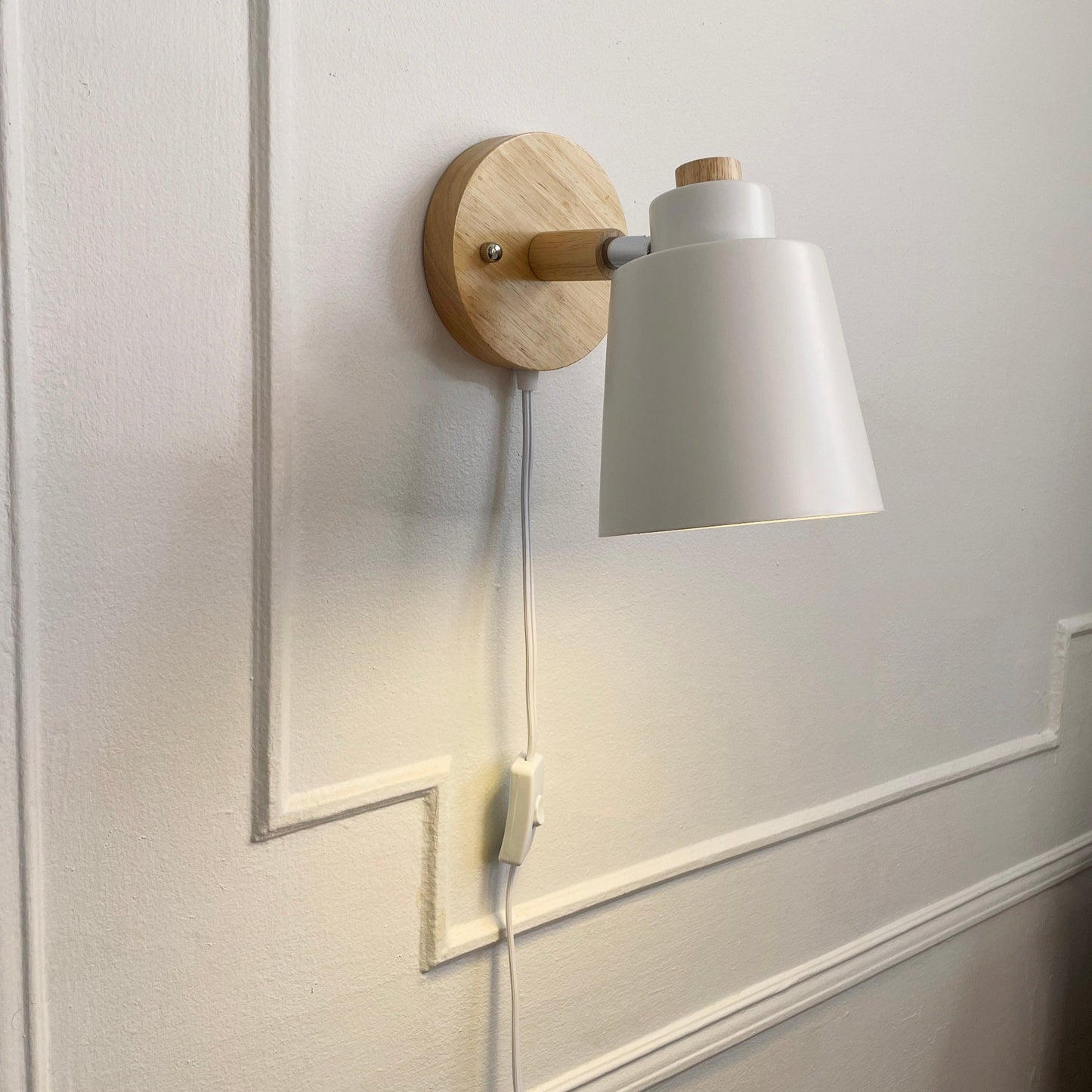 Wandlamp Hout Metaal Draaibaar E27 Leeslamp Slaapkamer Woonkamer Scandinavisch
