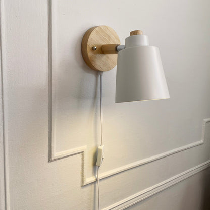 Wandlamp Hout Metaal Draaibaar E27 Leeslamp Slaapkamer Woonkamer Scandinavisch