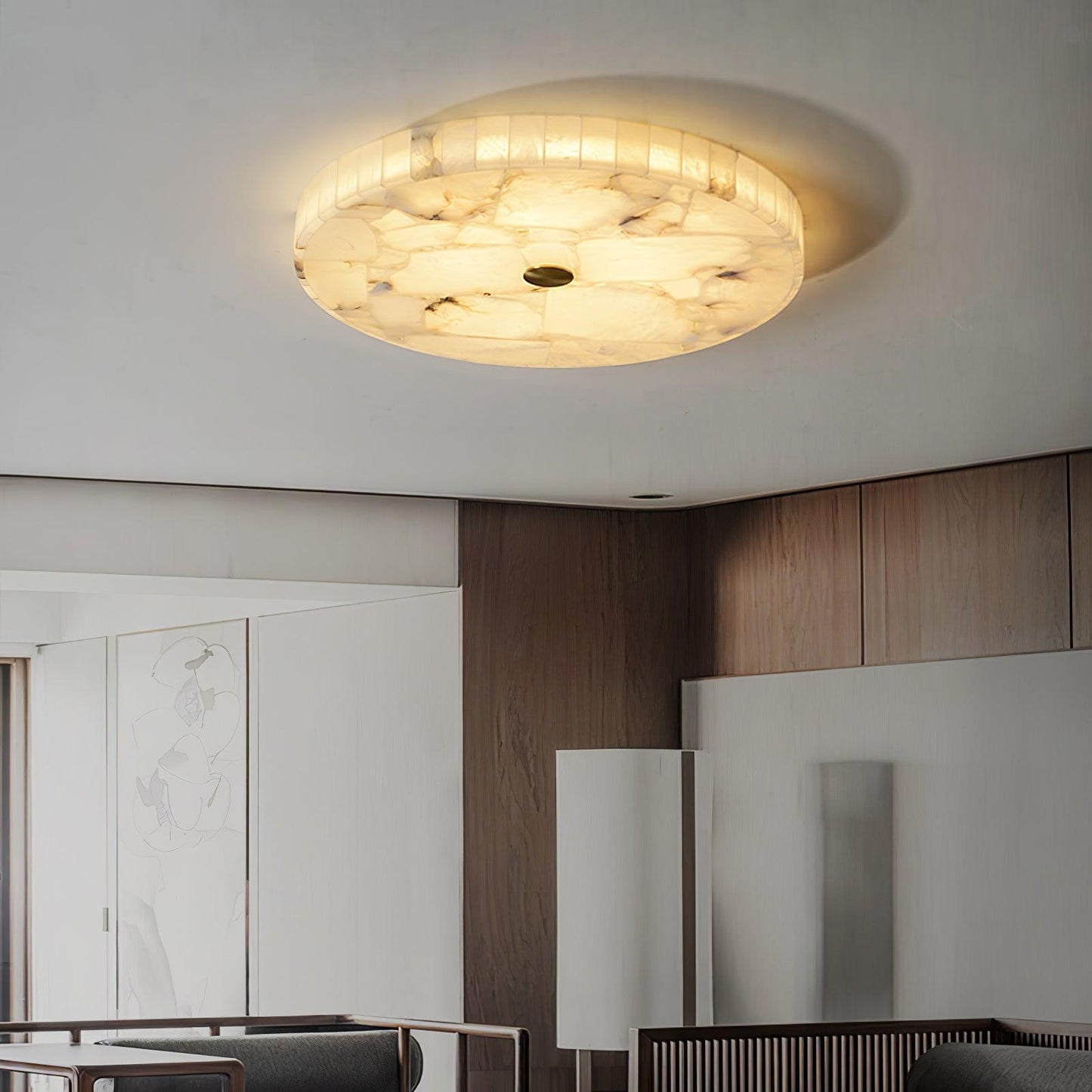 Plafondlamp Albast LED 5 cm Wit Goud Woonkamer Hal Moderne Designlamp Binnen