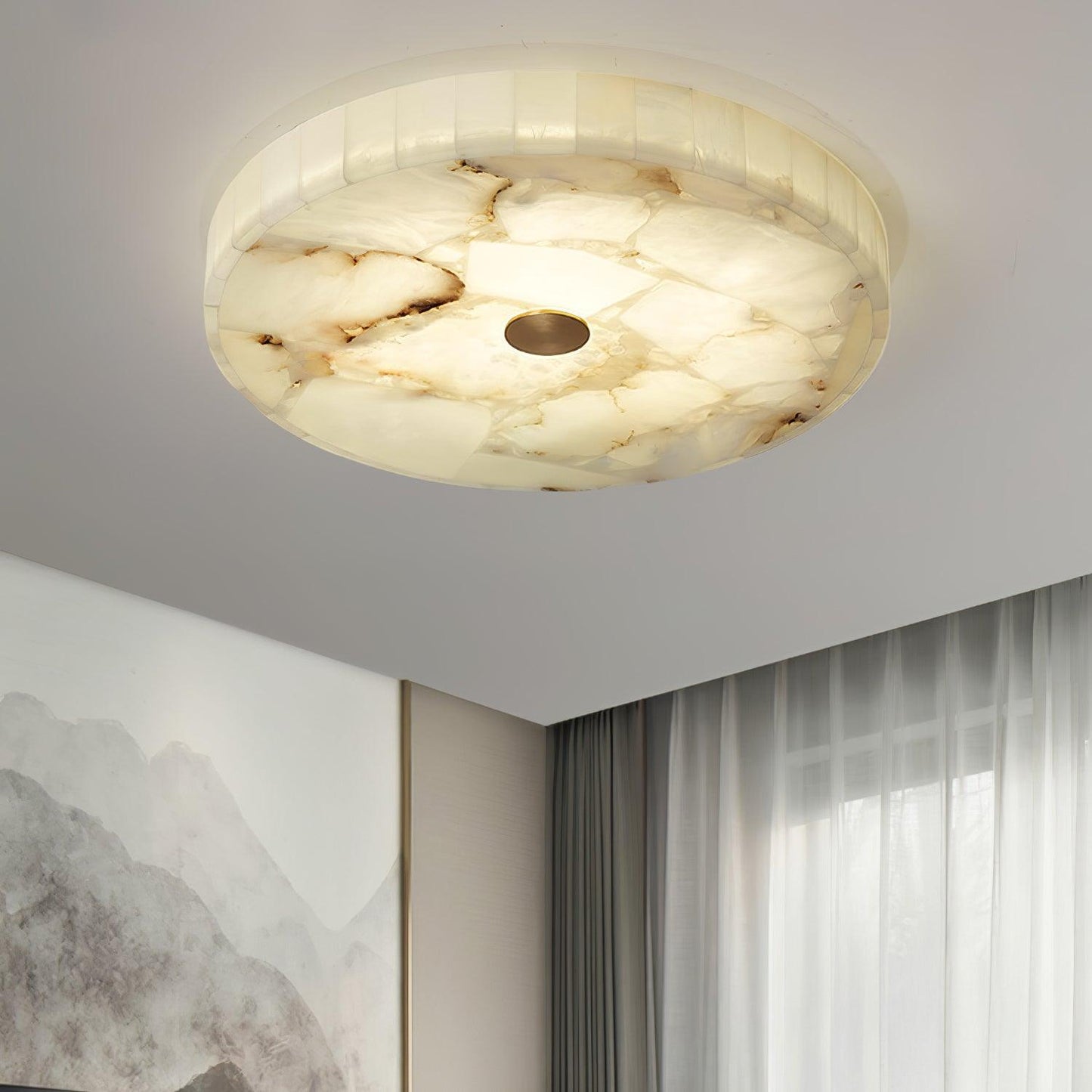 Plafondlamp Albast LED 5 cm Wit Goud Woonkamer Hal Moderne Designlamp Binnen