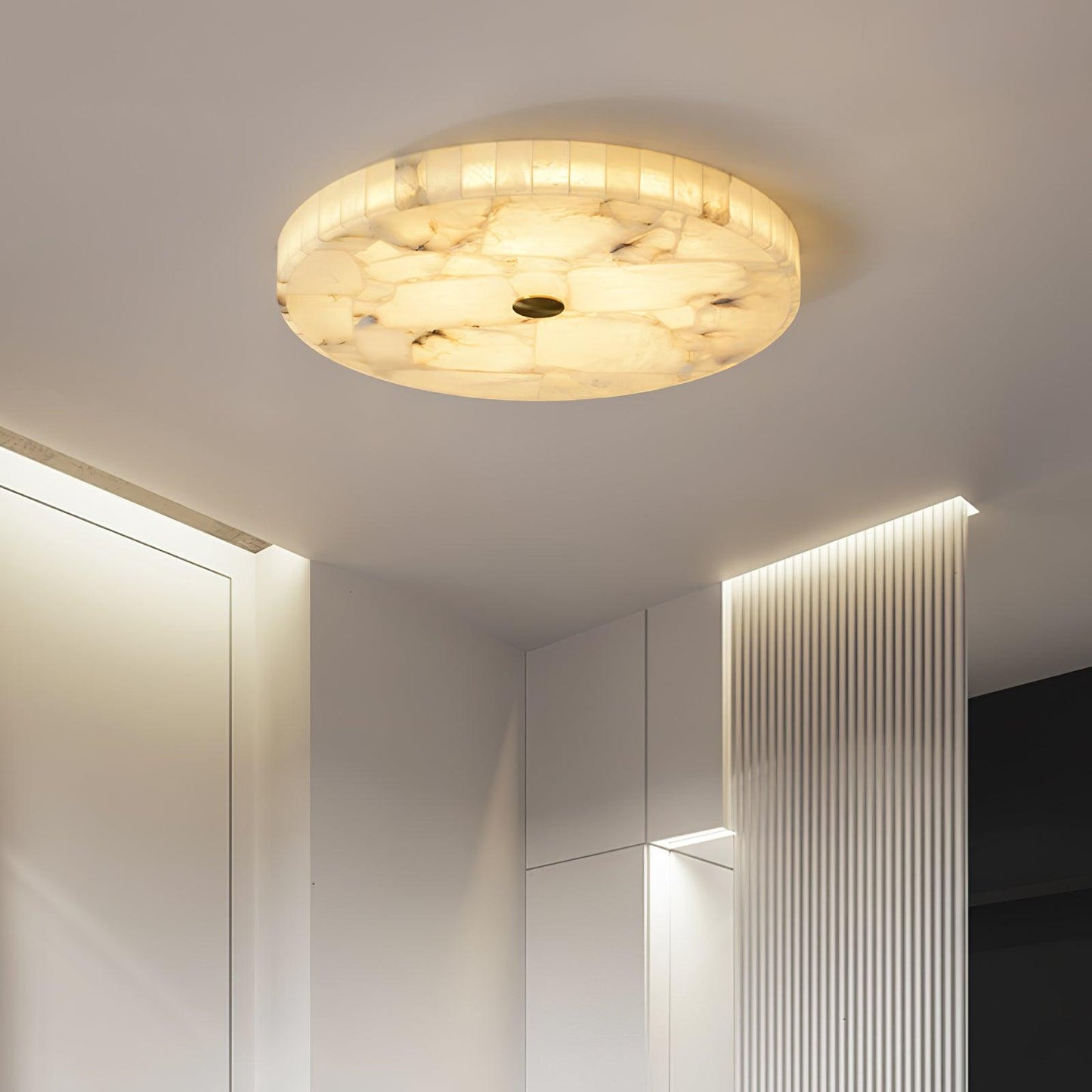 Plafondlamp Albast LED 5 cm Wit Goud Woonkamer Hal Moderne Designlamp Binnen