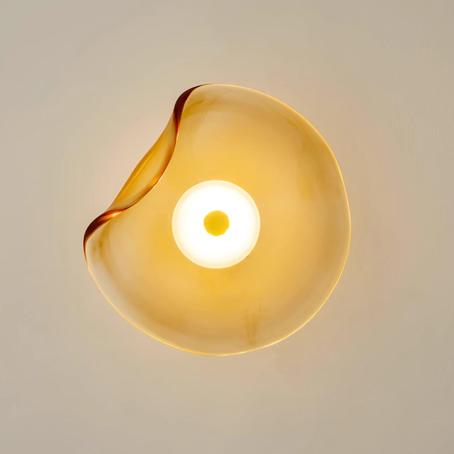 Wandlamp Glas LED 3000K Amber Organisch Design Badkamer Woonkamer Moderne Wandverlichting Sfeerlamp Vochtbestendig