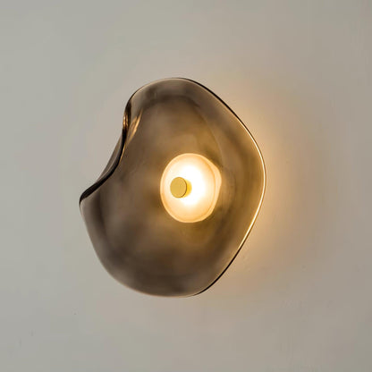 Wandlamp Glas LED 3000K Amber Organisch Design Badkamer Woonkamer Moderne Wandverlichting Sfeerlamp Vochtbestendig
